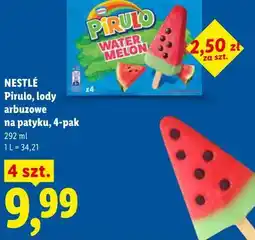 Lidl NESTLÉ Pirulo, lody arbuzowe na patyku, 4-pak oferta
