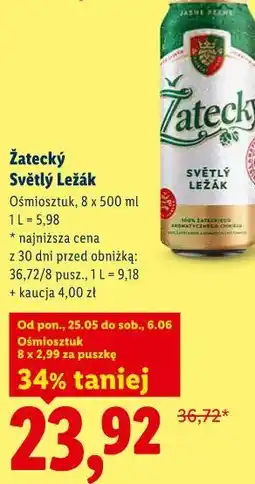 Lidl Žatecký Světlý Ležák oferta