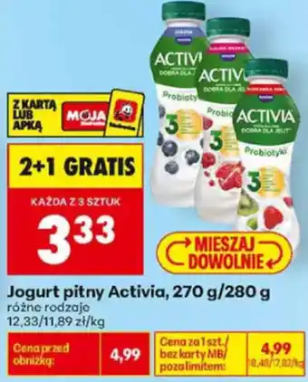 Biedronka Jogurt pitny Activia oferta