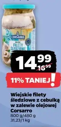 Netto Wiejskie filety śledziowe z cebulką w zalewie olejowej Corsarro oferta