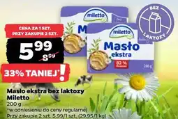 Netto Masło ekstra bez laktozy Miletto oferta