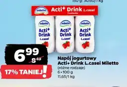 Netto Napój jogurtowy Acti+ Drink L.casei Miletto oferta