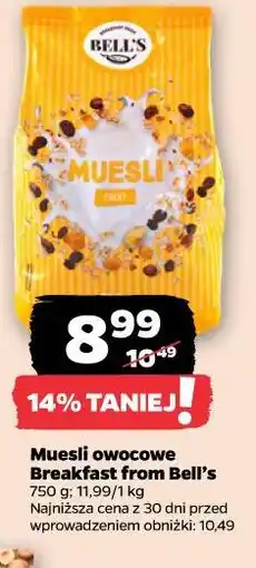 Netto Muesli owocowe Breakfast from Bell's oferta
