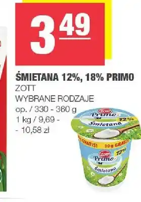 Śmietana 12%, 18% Primo Zott