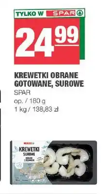 Spar Krewetki obrane gotowane surowe Spar oferta