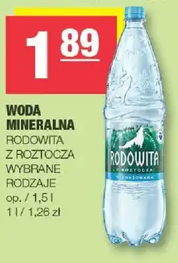 Spar Woda mineralna Rodowita z Roztocza oferta