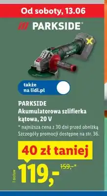 Lidl Akumulatorowa szlifierka kątowa 20V oferta