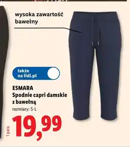 Lidl Spodnie capri damskie z bawełną ESMARA oferta