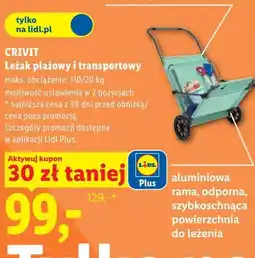 Lidl Leżak plażowy i transportowy CRIVIT oferta