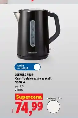 Lidl Czajnik elektryczny ze stali SILVERCREST 3000W oferta
