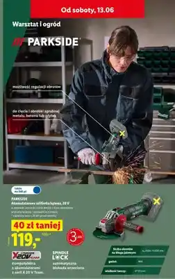 Lidl Akumulatorowa szlifierka kątowa 20V PARKSIDE oferta