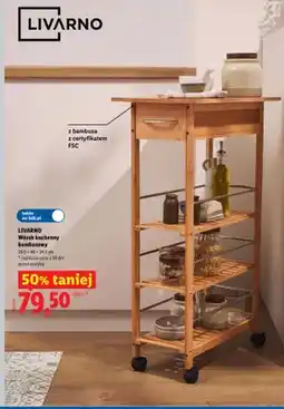 Lidl Wózek kuchenny bambusowy LIVARNO 29,5x86x54,5cm oferta