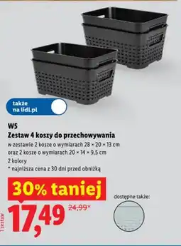 Lidl Zestaw koszy do przechowywania W5 4-pak oferta