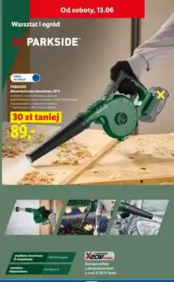 Lidl Akumulatorowa dmuchawa PARKSIDE 20V oferta