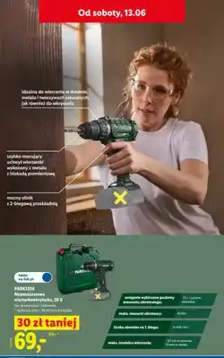 Lidl Akumulatorowa wiertarkowkrętarka PARKSIDE 20V oferta