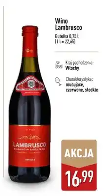ALDI Wino Lambrusco musujące czerwone słodkie Włochy oferta
