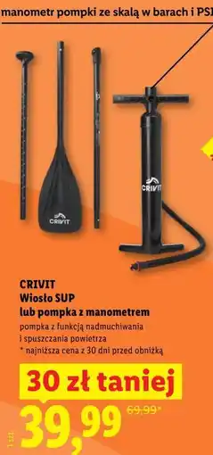 Lidl CRIVIT Wiosło SUP lub pompka z manometrem oferta