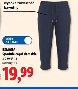 Lidl ESMARA Spodnie capri damskie z bawełną oferta