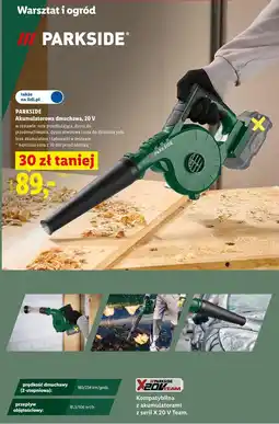 Lidl PARKSIDE Akumulatorowa dmuchawa, 20 V oferta