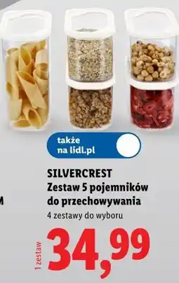 Lidl Silvercrest Zestaw 5 pojemników do przechowywania oferta