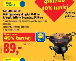 Lidl GRILLMEISTER Grill ogrodowy okrągły, Ø 44 cm lub grill żeliwny beczułka, Ø 35 cm oferta