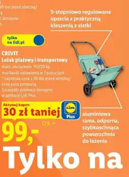 Lidl CRIVIT Leżak plażowy i transportowy oferta