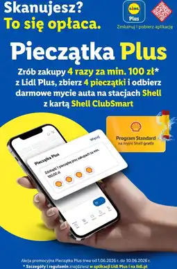 Lidl Pieczątka Plus: darmowe mycie auta na stacjach Shell z kartą Shell ClubSmart oferta