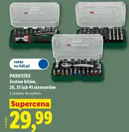 Lidl PARKSIDE Zestaw bitów, 26, 31 lub 41 elementów oferta