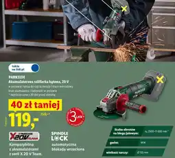 Lidl PARKSIDE Akumulatorowa szlifierka kątowa, 20 V oferta