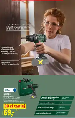 Lidl PARKSIDE Akumulatorowa wiertarkowkrętarka, 20 V oferta