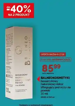 Ziko Dermo Eliksir liftingujący pod oczy i na powieki biosiarczkowy hialuronowy BALNEOKOSMETYKI oferta