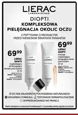 Ziko Dermo Wygładzający żel korygujący obrzęki pod oczami Lierac Diopti oferta
