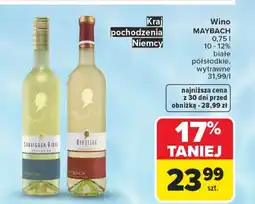 Carrefour Wino półsłodkie Maybach oferta