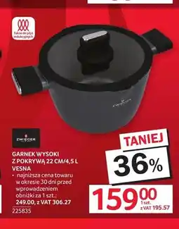 Selgros Garnek wysoki z pokrywą 22cm/4,5l Vesna Zwieger oferta