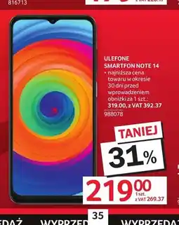 Selgros Smartfon ULEFONE Note 14 oferta