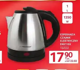 Selgros Czajnik elektryczny Esperanza EKK116x1l 1350W oferta