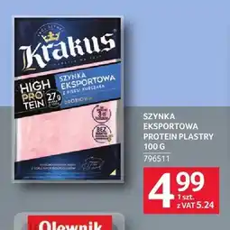 Selgros Szynka eksportowa protein plastry Krakus oferta