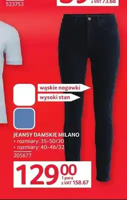Selgros Jeansy damskie MILANO wąskie nogawki wysoki stan oferta