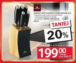 Selgros Komplet noży w bloku 5 części Deco Black Gerlach oferta