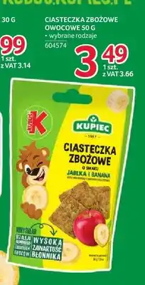 Selgros Ciasteczka zbożowe owocowe o smaku jabłka i banana Kupiec oferta