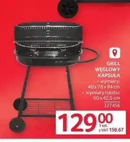 Selgros Grill węglowy kapsuła wymiary: 40x78x94cm wymiary rusztu: 60x42,5cm oferta