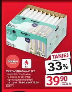 Selgros Świeca stołowa Bolsius 45-pak oferta