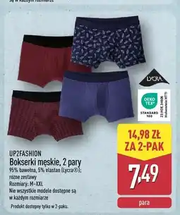 ALDI Bokserki męskie UP2FASHION 2-pak 95% bawełna 5% elastan oferta