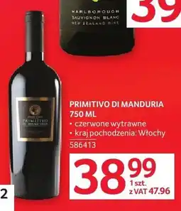 Selgros Wino Primitivo Di Manduria czerwone wytrawne Włochy oferta