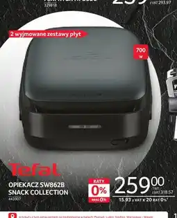 Selgros Opiekacz Tefal SW862B Snack Collection 700W 2 wyjmowane zestawy płyt oferta