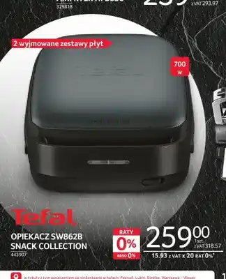 Opiekacz Tefal SW862B Snack Collection 700W 2 wyjmowane zestawy płyt