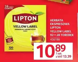 Selgros Herbata ekspresowa LIPTON Yellow Label oferta