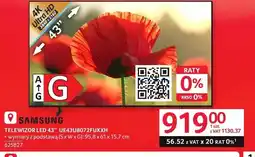 Selgros Telewizor LED Samsung 43'' UE43U8072FUXXH 4K Ultra HD 3840x2160 95,8x61x15,7cm oferta