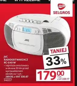 Selgros Radioodtwarzacz JVC RC-E451W oferta
