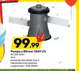 Bricomarche Pompa z filtrem 1249l/h AC 220-240V 16W oferta